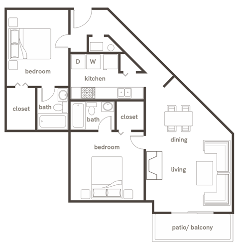 A black and white image of a floor plan for a house.